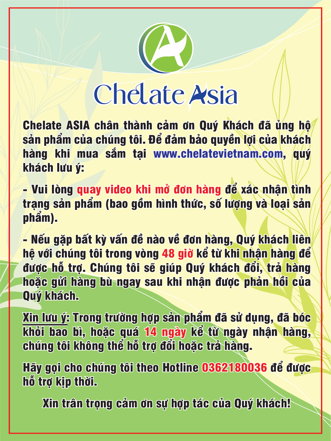 Chính sách đổi trả hàng