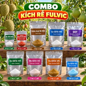 COMBO KÍCH RỄ FULVIC – Bộ phối trộn tham khảo kích ra rễ mới, dưỡng bộ rễ bằng Fulvic cùng Canxi, Bo và vi lượng chelate